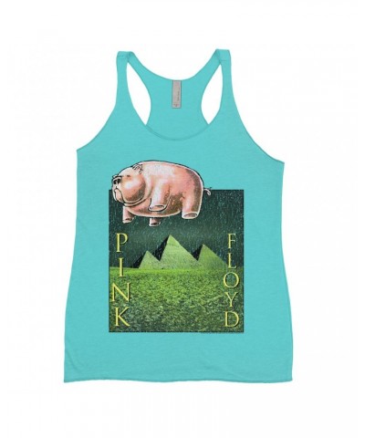 Pink Floyd Ladies' Tank Top | Animals Meets The Pyramids Distressed Shirt $10.71 Shirts