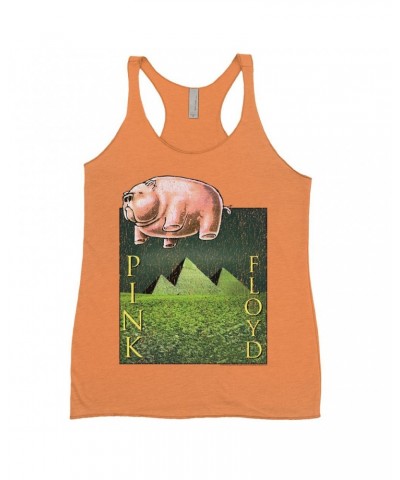 Pink Floyd Ladies' Tank Top | Animals Meets The Pyramids Distressed Shirt $10.71 Shirts