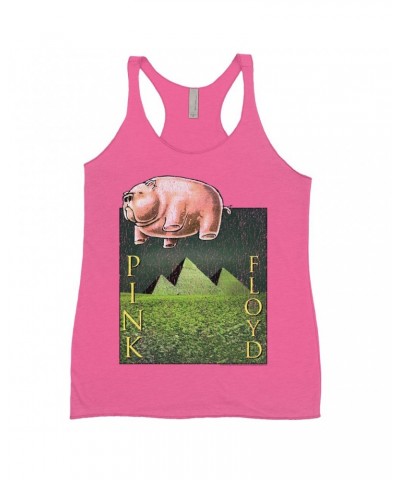 Pink Floyd Ladies' Tank Top | Animals Meets The Pyramids Distressed Shirt $10.71 Shirts