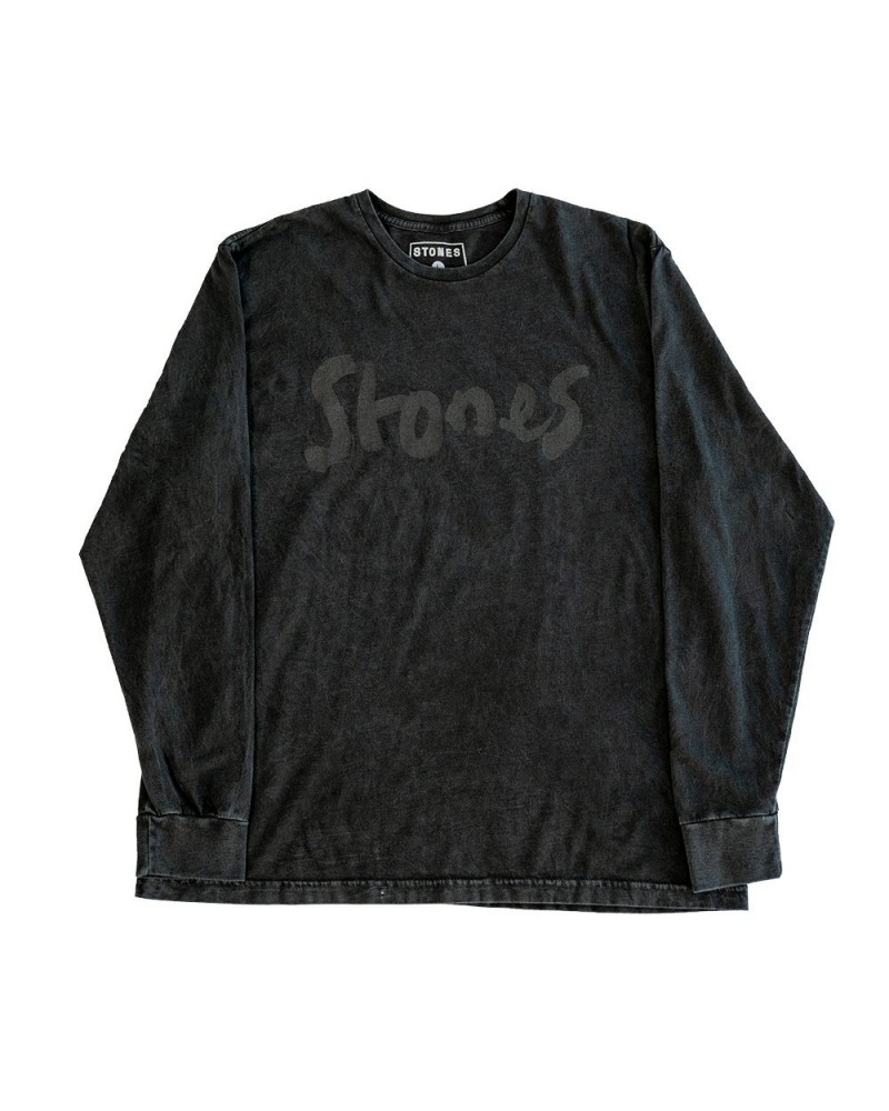 The Rolling Stones Black on Black Washed Stones Long Sleeve Shirt $27.00 Shirts