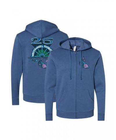 Phish WaterWheel 25 Zip Up Recycled Hoodie on Royal Vintage Blue $24.05 Sweatshirts