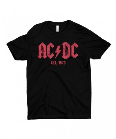 AC/DC T-Shirt | Est. 1973 Red Design Distressed Shirt $8.23 Shirts