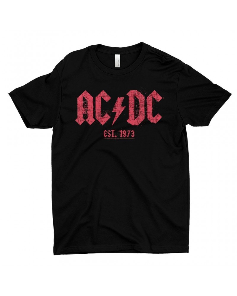 AC/DC T-Shirt | Est. 1973 Red Design Distressed Shirt $8.23 Shirts