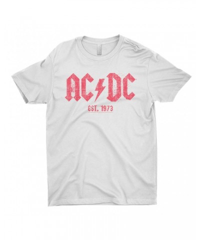 AC/DC T-Shirt | Est. 1973 Red Design Distressed Shirt $8.23 Shirts