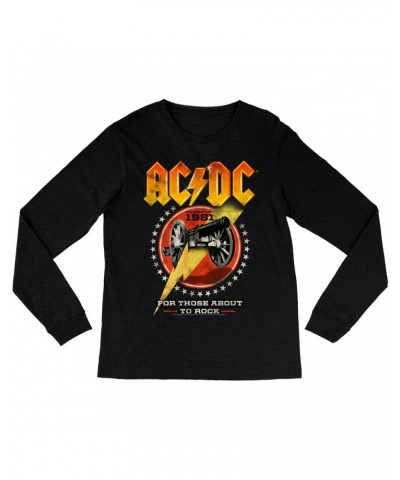 AC/DC Heather Long Sleeve Shirt | For Those About To Rock Tour 1981 Shirt $9.58 Shirts