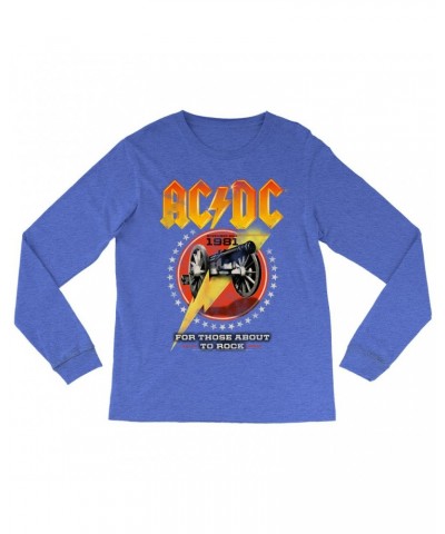 AC/DC Heather Long Sleeve Shirt | For Those About To Rock Tour 1981 Shirt $9.58 Shirts