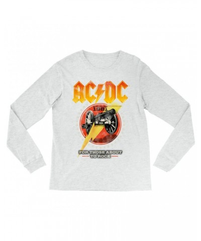 AC/DC Heather Long Sleeve Shirt | For Those About To Rock Tour 1981 Shirt $9.58 Shirts