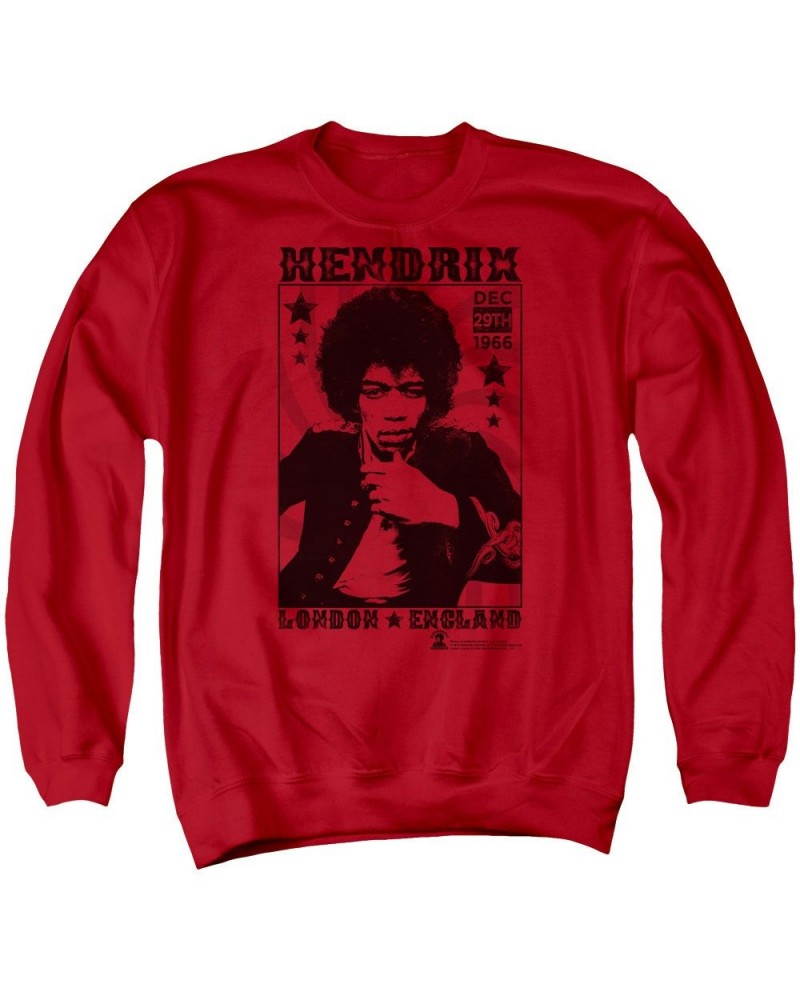 Jimi Hendrix London 1966 Crewneck Sweatshirt $19.25 Sweatshirts