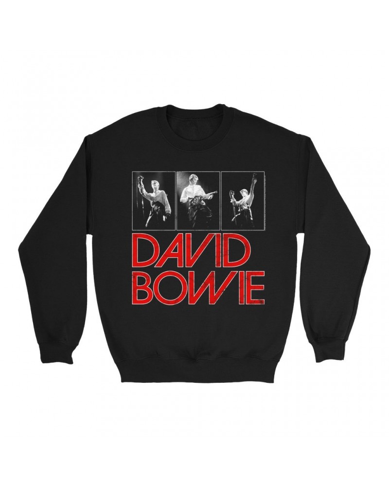 David Bowie Sweatshirt | Heroes On Stage Sweatshirt $13.63 Sweatshirts