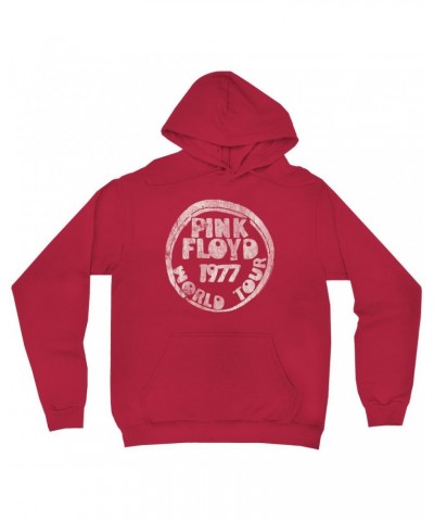 Pink Floyd Hoodie | World Tour 1977 Reissue Design Distressed Hoodie $15.18 Sweatshirts