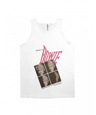 David Bowie Unisex Tank Top | Serious Moonlight 1983 Concert Tour Poster Pink Shirt $9.73 Shirts