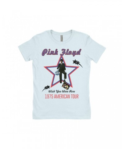 Pink Floyd Ladies' Boyfriend T-Shirt | Wish You Were Here 1975 American Tour Distressed Shirt $10.73 Shirts