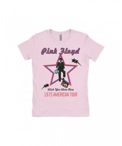 Pink Floyd Ladies' Boyfriend T-Shirt | Wish You Were Here 1975 American Tour Distressed Shirt $10.73 Shirts