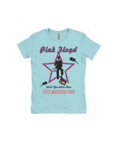 Pink Floyd Ladies' Boyfriend T-Shirt | Wish You Were Here 1975 American Tour Distressed Shirt $10.73 Shirts