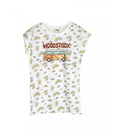 Woodstock Van and Daisies Ladies White T-Shirt $2.20 Shirts