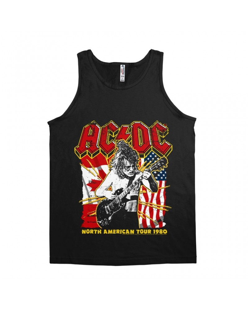 AC/DC Unisex Tank Top | North American Tour 1980 Distressed Shirt $8.73 Shirts