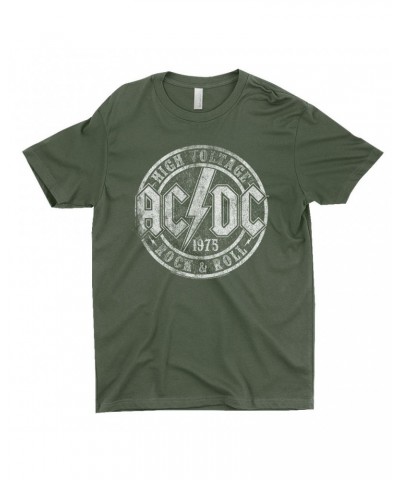 AC/DC T-Shirt | Rock And Roll 1975 Stamped Design Distressed Shirt $12.48 Shirts