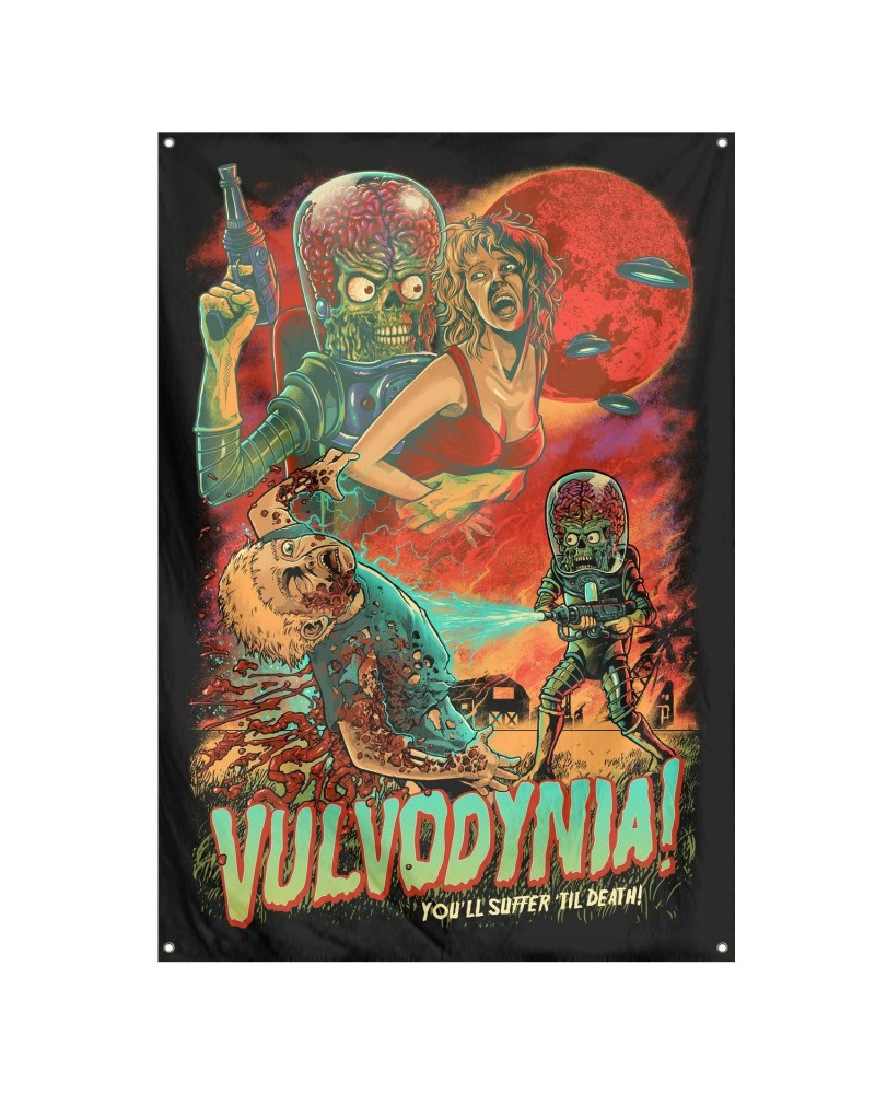 Vulvodynia "Invaders" Flag $9.00 Decor