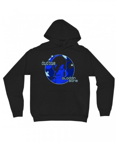 David Bowie Hoodie | Blue Aladdin Sane Design Hoodie $19.98 Sweatshirts