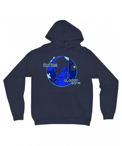 David Bowie Hoodie | Blue Aladdin Sane Design Hoodie $19.98 Sweatshirts