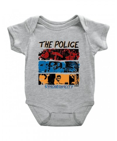 The Police Baby Short Sleeve Bodysuit | 1983 Synchronicity Tour Distressed Bodysuit $7.38 Kids