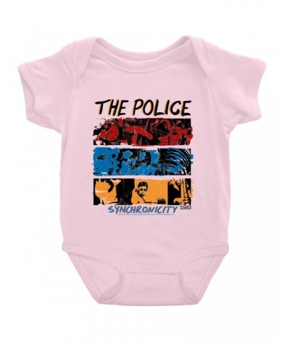 The Police Baby Short Sleeve Bodysuit | 1983 Synchronicity Tour Distressed Bodysuit $7.38 Kids