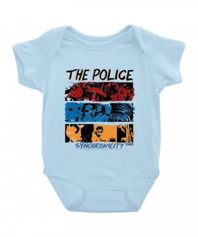 The Police Baby Short Sleeve Bodysuit | 1983 Synchronicity Tour Distressed Bodysuit $7.38 Kids