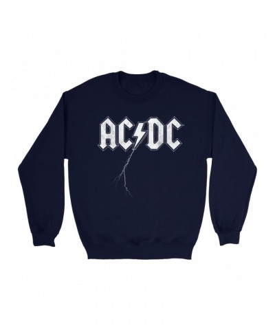 AC/DC Sweatshirt | Lightning Strike Logo Sweatshirt $11.53 Sweatshirts