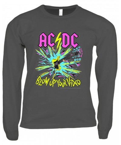 AC/DC Long Sleeve Shirt | Blow Up Your Video Neon Design Shirt $9.58 Shirts