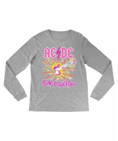 AC/DC Long Sleeve Shirt | Blow Up Your Video Neon Design Shirt $9.58 Shirts