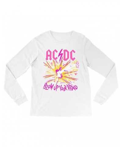 AC/DC Long Sleeve Shirt | Blow Up Your Video Neon Design Shirt $9.58 Shirts