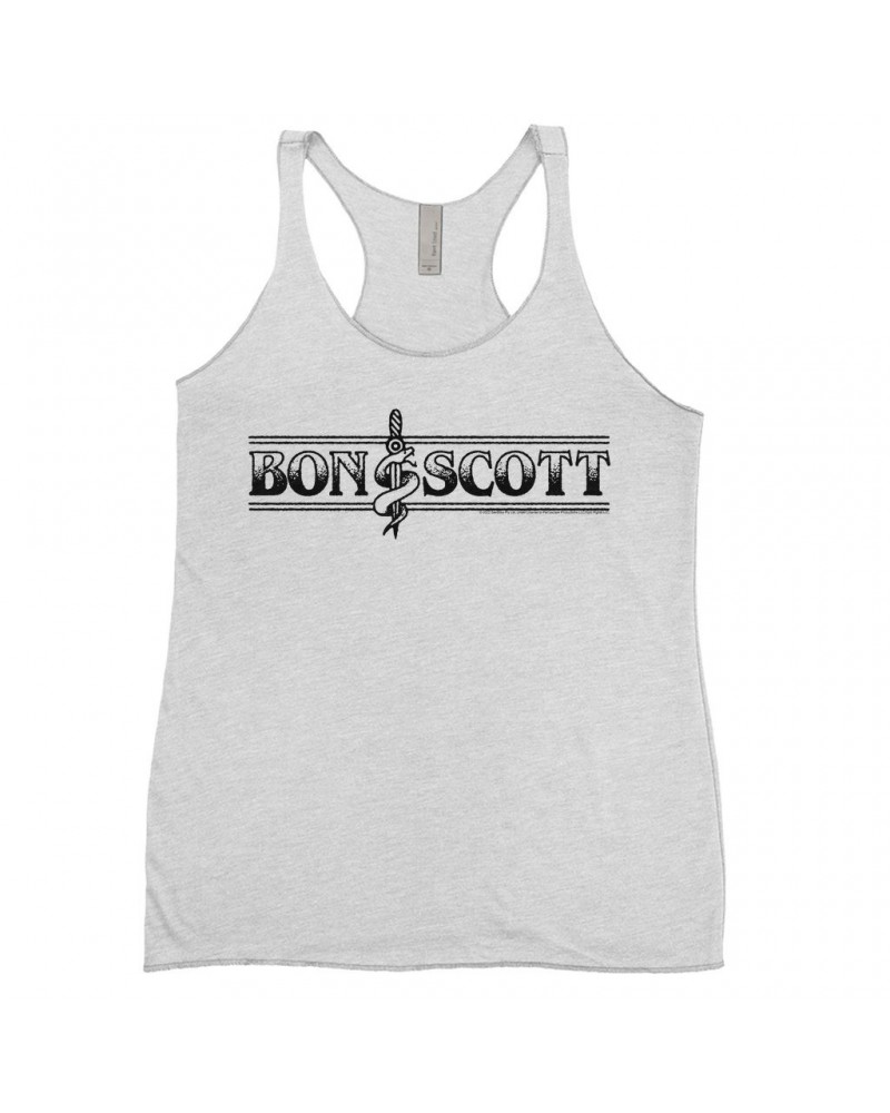 Bon Scott Ladies' Tank Top | Bon Dagger And Snake Sailor Style Shirt $9.55 Shirts