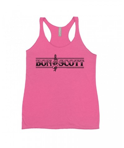 Bon Scott Ladies' Tank Top | Bon Dagger And Snake Sailor Style Shirt $9.55 Shirts