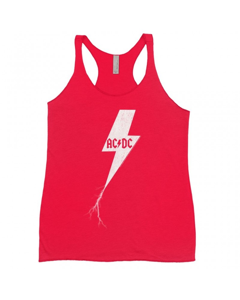 AC/DC Bold Colored Racerback Tank | Lightning Bolt Strike Logo Distressed Shirt $12.16 Shirts