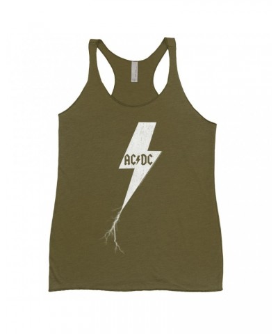 AC/DC Bold Colored Racerback Tank | Lightning Bolt Strike Logo Distressed Shirt $12.16 Shirts