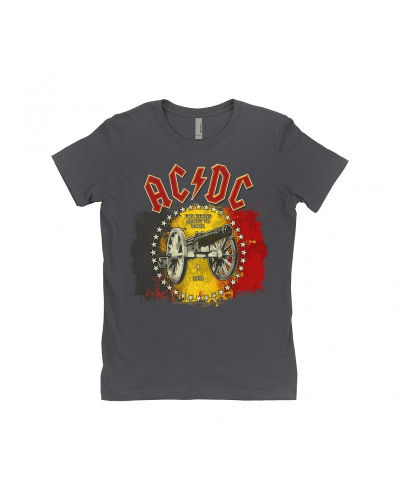 AC/DC Ladies' Boyfriend T-Shirt | Belgium For Those Who Like To Rock 1981 Shirt $9.73 Shirts