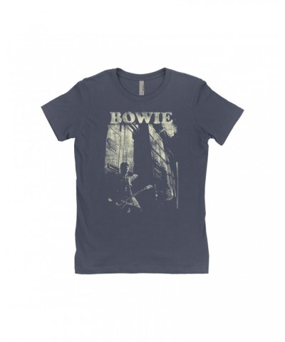 David Bowie Ladies' Boyfriend T-Shirt | With Guitar Distressed Shirt $9.98 Shirts