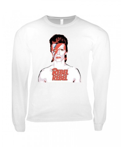 David Bowie Long Sleeve Shirt | Bowie Ziggy Played Guitar Shirt $14.08 Shirts