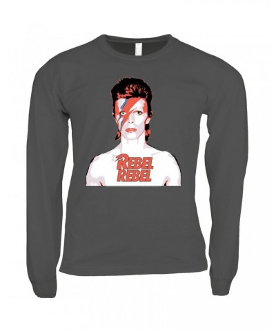 David Bowie Long Sleeve Shirt | Bowie Ziggy Played Guitar Shirt $14.08 Shirts