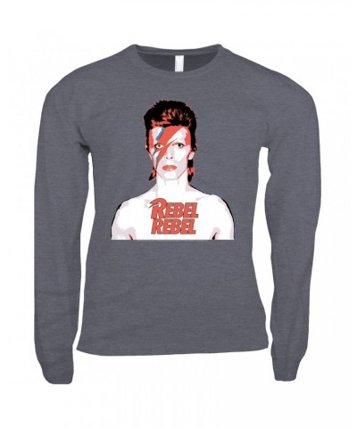 David Bowie Long Sleeve Shirt | Bowie Ziggy Played Guitar Shirt $14.08 Shirts