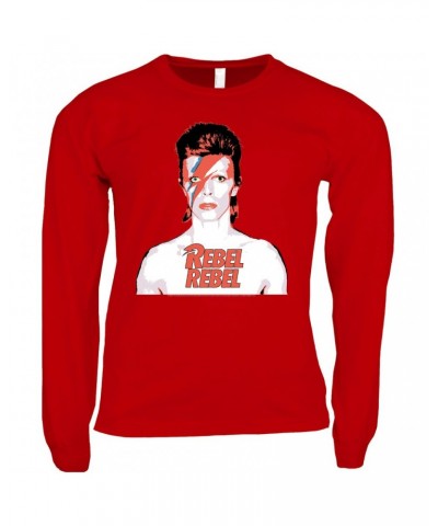 David Bowie Long Sleeve Shirt | Bowie Ziggy Played Guitar Shirt $14.08 Shirts