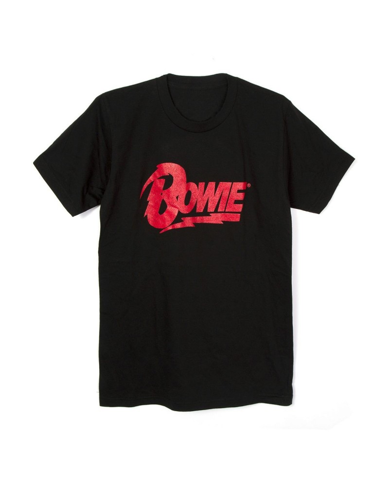 David Bowie Bowie Red Glitter Logo T-Shirt $1.55 Shirts