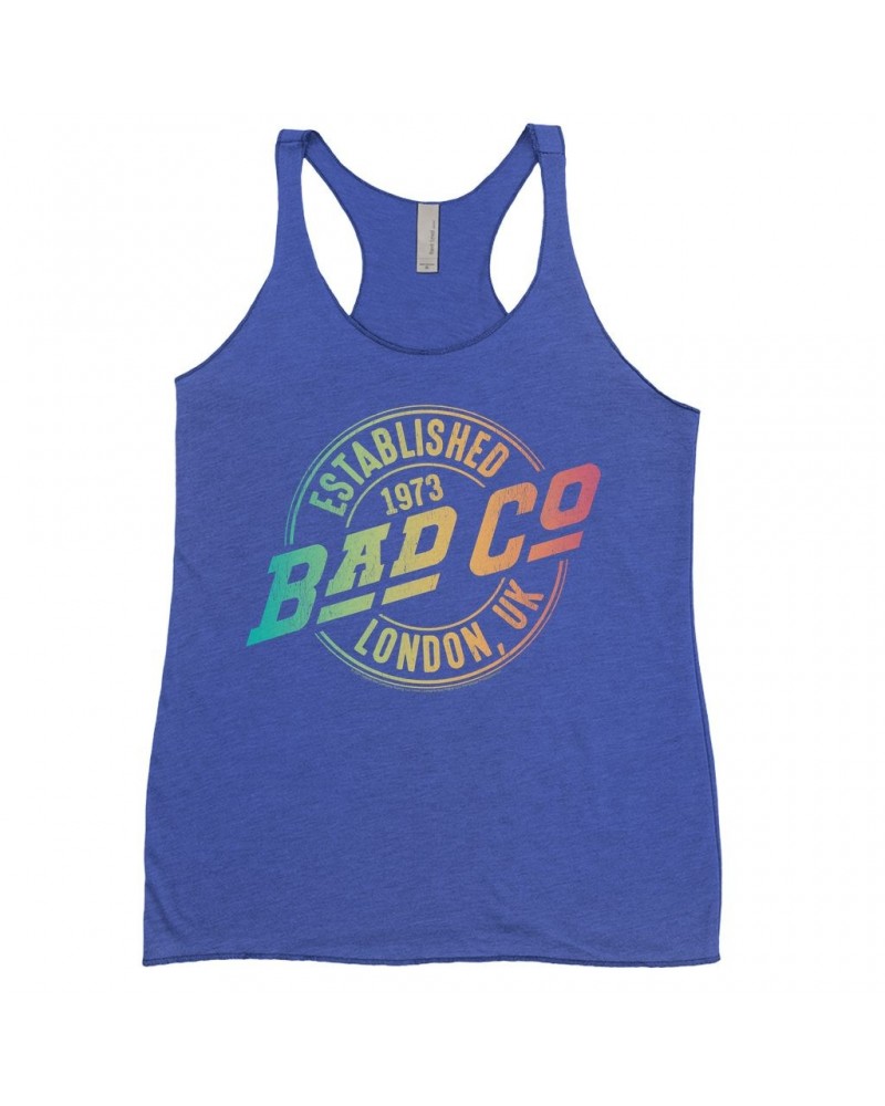 Bad Company Ladies' Tank Top | Rainbow Ombre Est. 1973 London Logo Shirt $9.55 Shirts