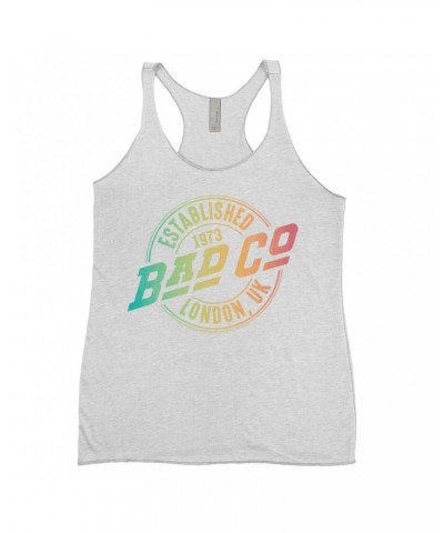 Bad Company Ladies' Tank Top | Rainbow Ombre Est. 1973 London Logo Shirt $9.55 Shirts