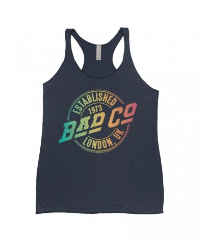 Bad Company Ladies' Tank Top | Rainbow Ombre Est. 1973 London Logo Shirt $9.55 Shirts