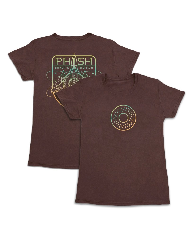 Phish Women’s Baker’s Dozen Space Tee on Chocolate Brown $9.50 Shirts